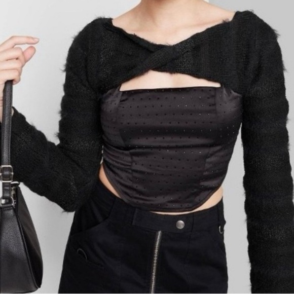 NWT Women's Long Sleeve Party Shrug Sweater Wild Fable - Picture 2 of 6